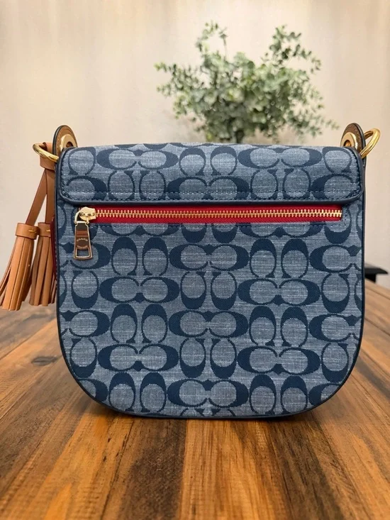 Coach Kleo Bag in Signature Chambray, Denim Blue - Picture 3 of 13